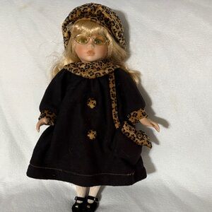 Vintage Porcelain Collectors Choice Doll with Black Dress